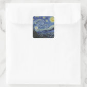 "Sterrennacht" van Van Gogh Vierkante Sticker (Tas)