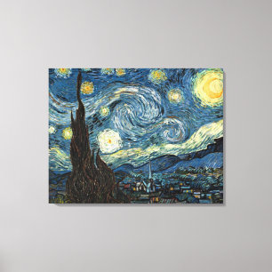 Sterrennacht van Vincent van Gogh. Bekende kunst Canvas Afdruk