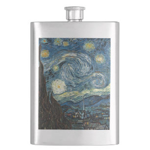 Sterrennacht van Vincent van Gogh, beroemde kunst Heupfles