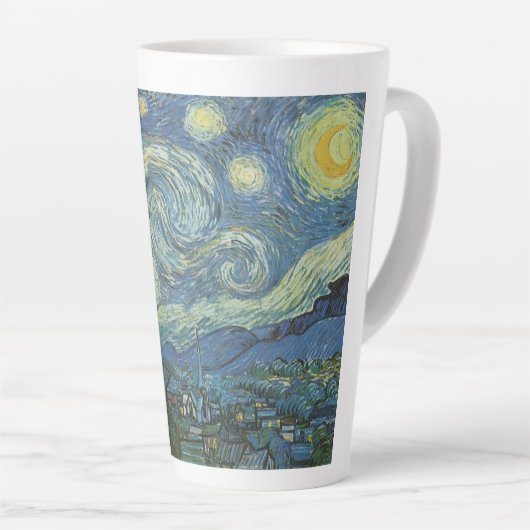 Sterrennacht van Vincent Van Gogh Latte Mok (Rechterhoek)