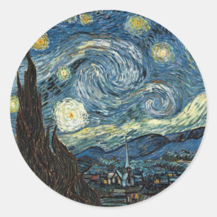 Sterrennacht van Vincent Van Gogh Ronde Sticker