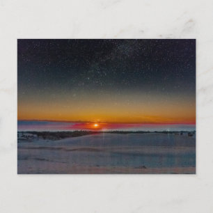 Sterrennacht verschijnt boven Silver Lake Dunes, M Briefkaart