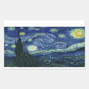 Sterrennacht Vincent van Gogh Fine Art Painting Rechthoekige Sticker