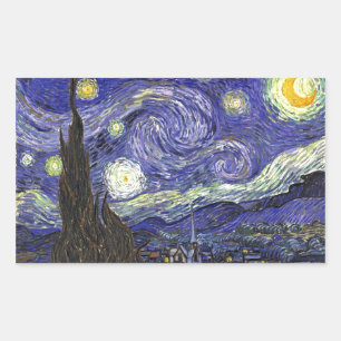 Sterrennacht, Vincent Van Gogh. Rechthoekige Sticker