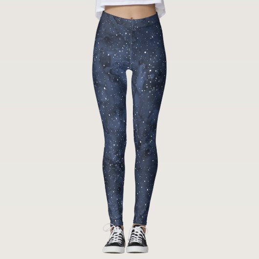 Sterrennacht Waterverf Sky Leggings (Voorkant)