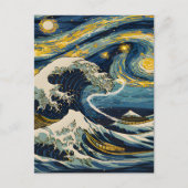 Sterrennacht Wave Briefkaart (Voorkant)