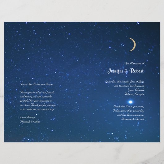 Sterrennacht Wedding Program (Voorkant)