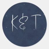 Sterrennacht Wedding Ronde Sticker (Voorkant)