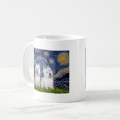 Sterrennacht - Westies (twee) Koffiemok (Voorkant links)