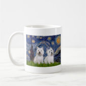 Sterrennacht - Westies (twee) Koffiemok (Links)
