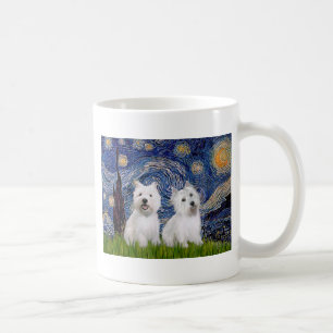 Sterrennacht - Westies (twee) Koffiemok