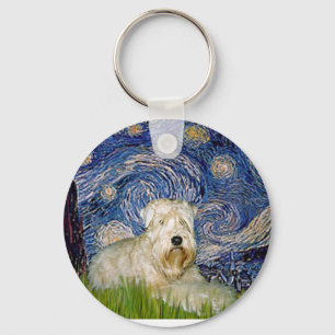 Sterrennacht - Wheaten Terrier 1 Sleutelhanger