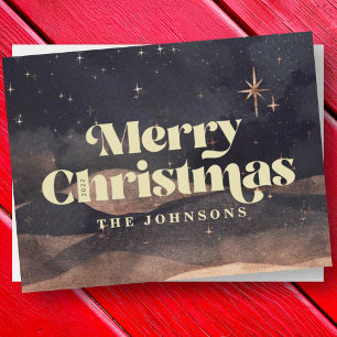 Sterrennacht Winter Sky Modern Elegant Chic Feestdagenkaart