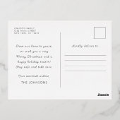 Sterrennacht Winter Sky Modern Elegant Chic Folie Feestdagen Briefkaart (Achterkant)