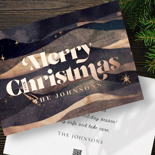 Sterrennacht Winter Sky Modern Elegant Chic Folie Feestdagen Briefkaart