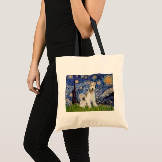 Sterrennacht - Wire Fox Terrier (M) Tote Bag (Voorkant (product))