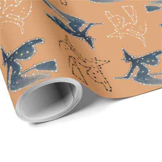 Sterrennacht Witch Halloween Cadeaupapier (Rol Hoek)