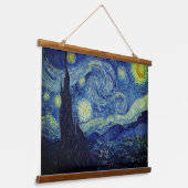 Sterrennacht Wooden Tapestry van Vincent Van Gogh Hangend Wandkleed (Gebogen)