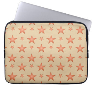 Sterrenpatroon in gradiënt terracotta sinaasappel laptop sleeve