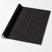 Sterrenroze nacht cadeaupapier (Uitgerold)