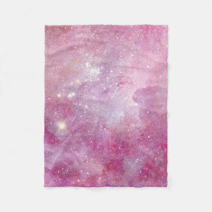 Sterrenruimte Licht Roze Waterverf Sterren Stelsel Fleece Deken