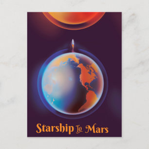 Sterrenschip naar Mars Briefkaart
