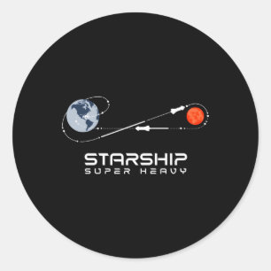 Sterrenschip Super Heavy Mars Space Exploration Ra Ronde Sticker