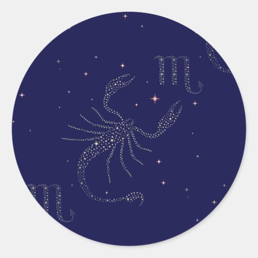 sterrenscorpio ronde sticker (Voorkant)