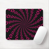 Sterrenspiraal: Roze en zwart: Custom Mousepad Muismat (Met muis)