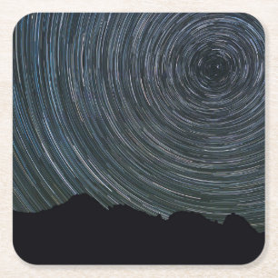 Sterrensporen rond Polaris Ingalls Pass Vierkante Kartonnen Onderzetter