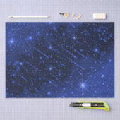 Sterrenstelsel op blauw tissuepapier (Craft)