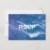 Sterrenstof Kosmische Violet Bruiloft RSVP Kaartje (Achterkant)