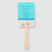 Sterrenstrand huwelijksceremonieprogramma handvent handwaaier (Voorkant)
