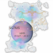 Sterrensymbool van de Libra Zodiac Venus Planet As Sticker (Voorkant)