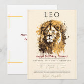 Sterrenteken LEO verjaardagskaart. personaliseren Kaart (Voorkant / Achterkant)