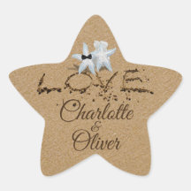 Sterrenvis Liefde in het Zand Typografie Stickers