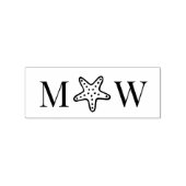 Sterrenvis Star Vis 2 Initiaal Bruiloft Monogram Rubberstempel (Afrduk)