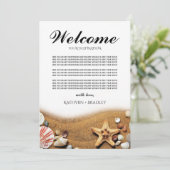 Sterrenvis Strand Bestemming Welkom Huwelijk Kaart (Staand voorkant)