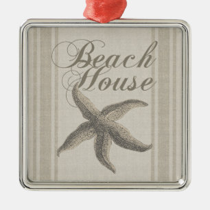 Sterrenvis Strandhuis Zeekust Kust Metalen Ornament
