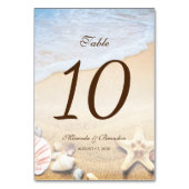 Sterrenvis Tropisch Strand Bruiloft Tafel Nummer Kaart (Voorkant)