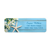 Sterrenvisstrand retouradreslabels met orchideeën etiket (Voorkant)