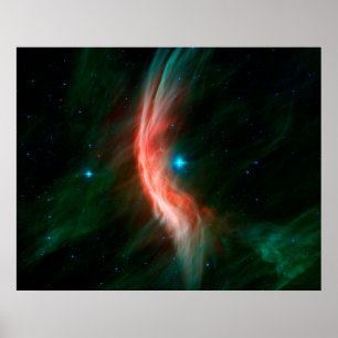 Sterrenwinden stromen uit Zeta Ophiuchi. Poster