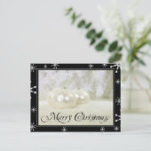 Sterrenwitte kerst feestdagenkaart (Staand voorkant)