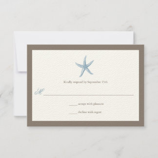 Sterrenzeester Huwelijksuitnodiging - BLAUW RSVP Kaartje