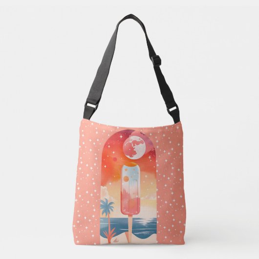 Sterrenzomer tropische nacht crossbody tas (Voorkant)