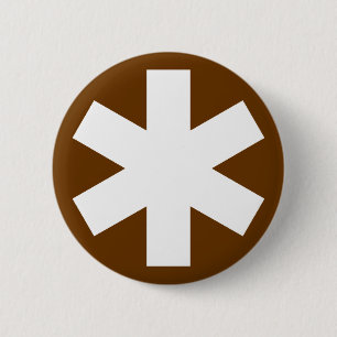 Sterretje — bruin ronde button 5,7 cm