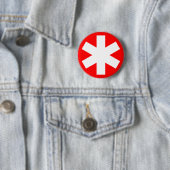 Sterretje — rood ronde button 5,7 cm (In situ)