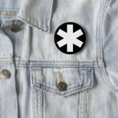 Sterretje - zwart ronde button 5,7 cm (In situ)