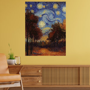 Sterrige Herfstpad – Impressionistische Poster