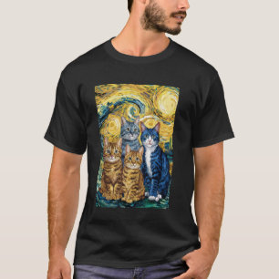 Sterrige Katten Een Geïnspireerd Meesterwerk T-shirt